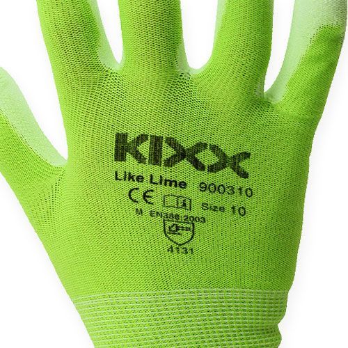 Article Gants de jardin Kixx vert clair, citron vert taille 10