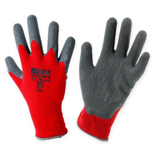 Gants de jardin en nylon Kixx taille 11 rouge, gris