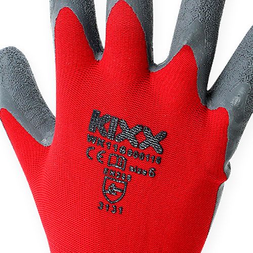 Article Gants de jardin en nylon Kixx taille 11 rouge, gris