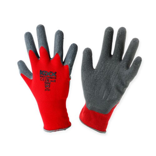 Floristik24 Gants de jardin en nylon Kixx taille 8 rouge, gris