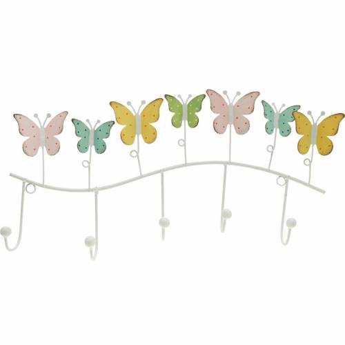 Floristik24 Décoration de printemps, tringle à crochets avec papillons, décoration en métal, armoire décorative 36cm