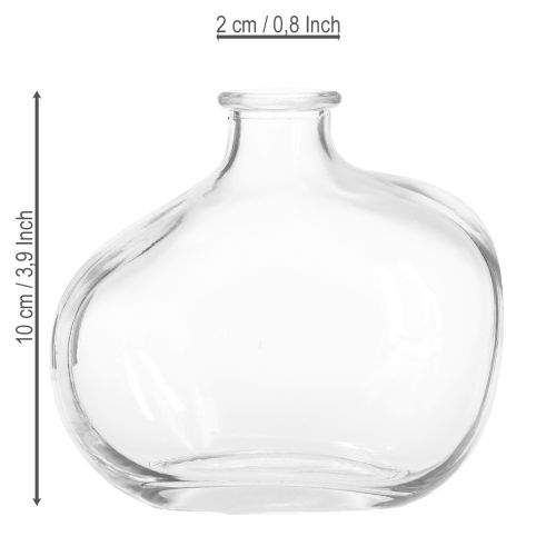 Article Petit vase en verre, mini vase moderne, verre transparent 11×6×10cm