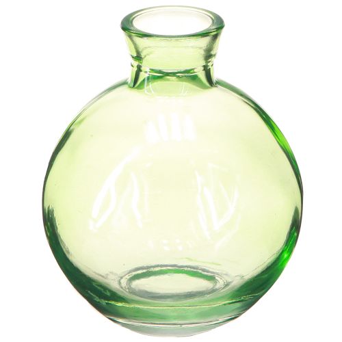 Vases en verre Mini vases bombés Vert Ø7,5cm H9cm 6pcs