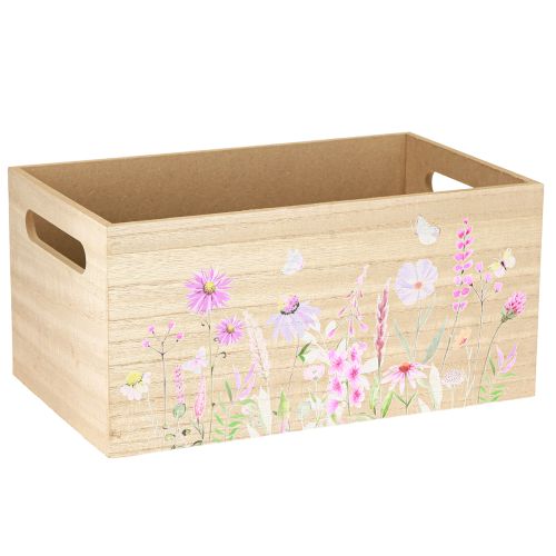 Floristik24 Petite boîte en bois boîte en bois fleurs papillon 30x18cm