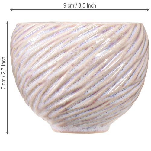 Article Petits bols en céramique décor spirale rose Ø9cm 4pcs