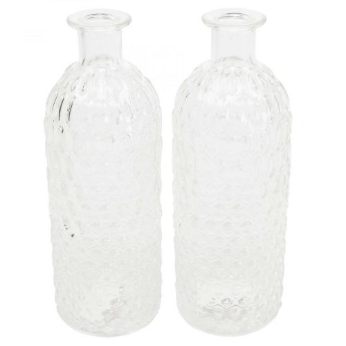 Petit vase en verre vase aspect nid d&#39;abeille vase décoratif verre H20cm 6pcs