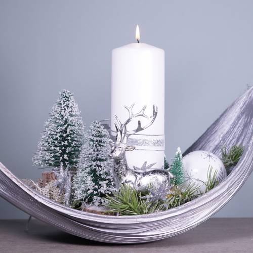Article Bol en noix de coco feuille de coco blanchie décoration naturelle 35cm