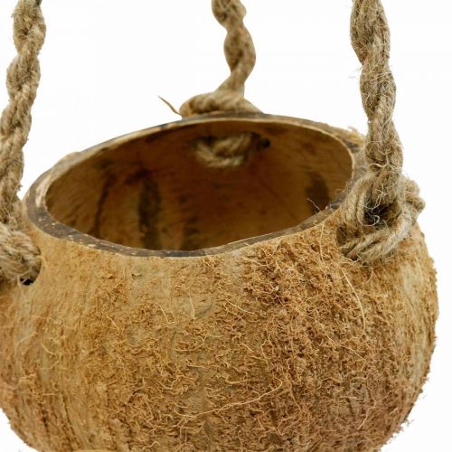 Article Bol suspendu coco, bol végétal naturel, panier suspendu Ø8cm L55cm