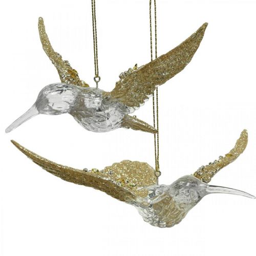 Ornements de sapin de Noël oiseau colibri pendentif  11,5/14cm lot de 2-020551