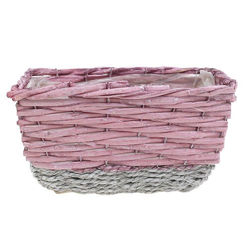Floristik24 Panier carré, lot de 3 rose-naturel