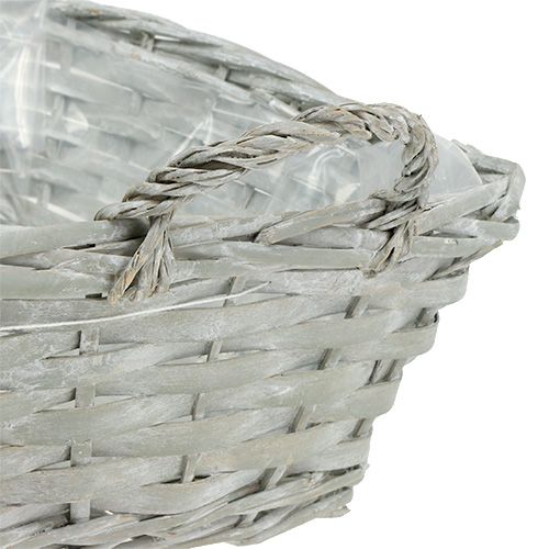 Floristik24 Panier carré gris 29cm x 23cm H10cm 1p
