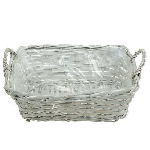 Floristik24 Panier carré gris 29cm x 23cm H10cm 1p