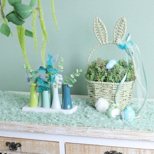 Article Joli panier à fleurs en forme de lapin de Pâques pour une décoration intérieure festive, 32 cm