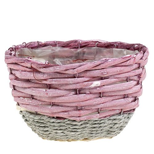 Floristik24 Panier rond set de 3 Ø14cm - 24cm rose, naturel