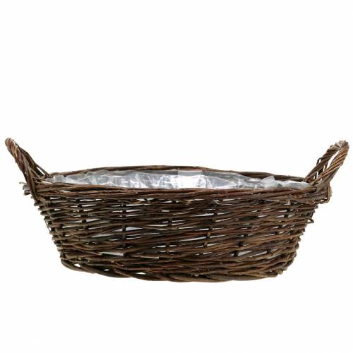 Floristik24 Grand panier avec anses jardinière saule marron Ø40cm H13cm