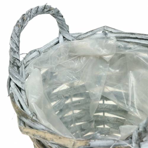 Floristik24 Cache-pot en osier Gris délavé, Ø 17 cm H12cm