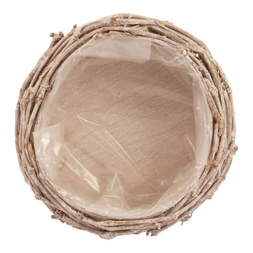 Floristik24 Panier à plantes en osier lavé blanc Ø20cm H10cm