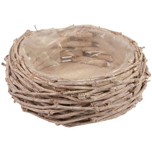 Floristik24 Panier à plantes en osier lavé blanc Ø25cm H11cm
