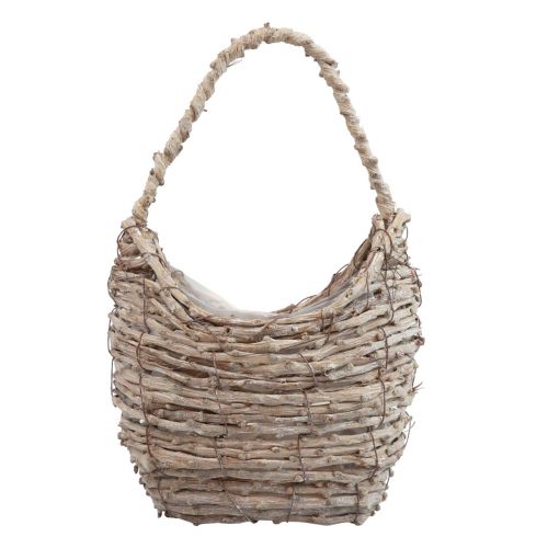 Article Panier avec anse panier en osier lavé blanc 18×11×11cm
