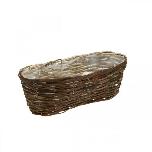 Floristik24 Panier à planter, décorations florales, panier en bois naturel L35cm 11,5cm