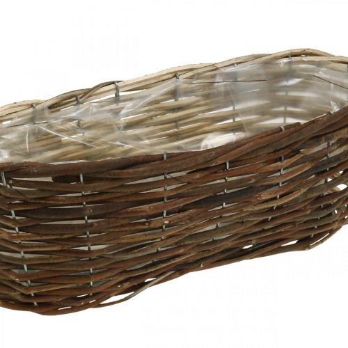 Floristik24 Panier à planter, décorations florales, panier en bois naturel L35cm 11,5cm