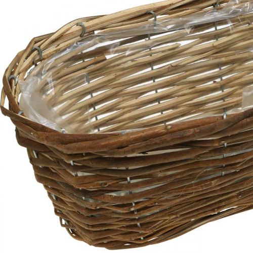 Floristik24 Panier bol, jardinière, panier en bois pour planter la nature L41cm H13,5