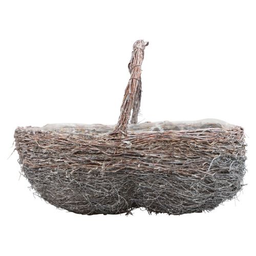 Floristik24 Panier avec anse panier à plantes blanchi à la chaux 40/34/27cm lot de 3