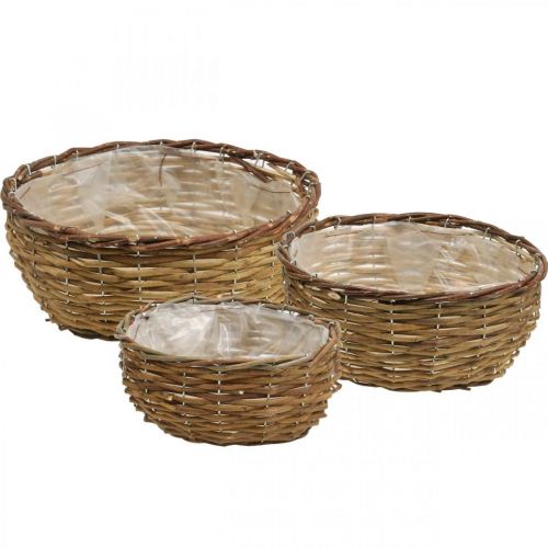 Floristik24 Panier bol panier plante naturelle panier osier Ø21.5/26/Ø31cm lot de 3