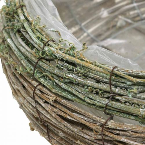 Floristik24 Panier à plantes rond vigne bicolore, bois Ø18/25cm, lot de 2