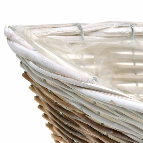 Floristik24 Panier bateau blanc, nature 55cm x 17cm