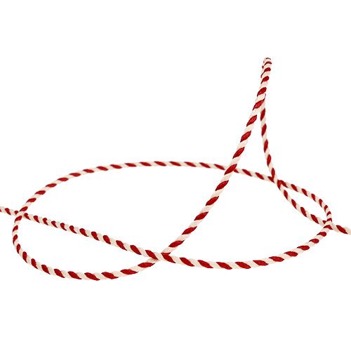 Floristik24 Cordelette blanc-rouge 1 mm 25 m
