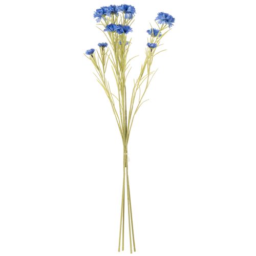 Article Fleurs artificielles bleuet pour une décoration de salon élégante et estivale, 68 cm, lot de 4