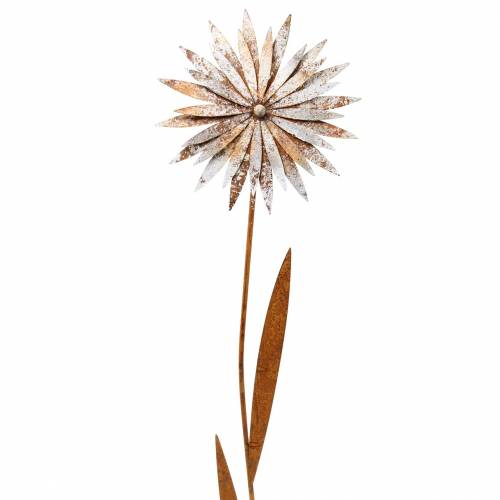 Floristik24 Bouchon de jardin bleuet patine métal blanc Ø18cm H88cm