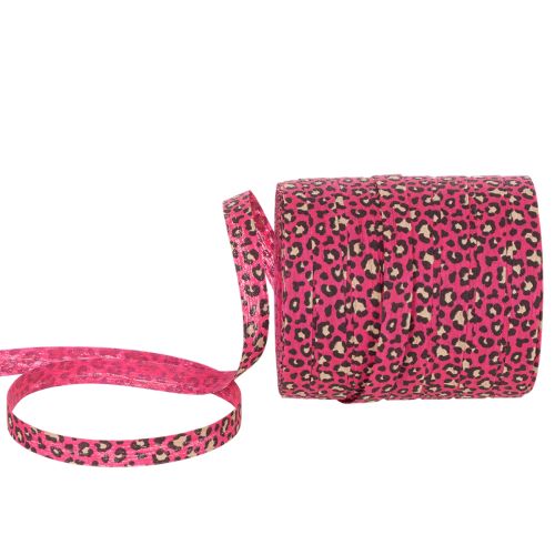 Ruban décoratif à motifs léopard rose pour paquets cadeaux et bricolage 10 mm x 100 m