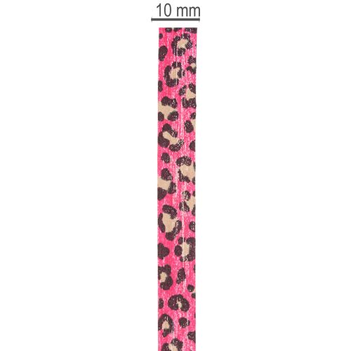 Ruban décoratif à motifs léopard rose pour paquets cadeaux et bricolage 10 mm x 100 m | Floristik24.fr