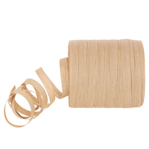 Ruban froncé en fibre naturelle beige 10 mm x 100 m acheter | Floristik24.fr