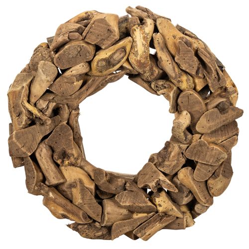 Couronne décorative en bois naturel, ronde, 35 cm acheter | Floristik24.fr