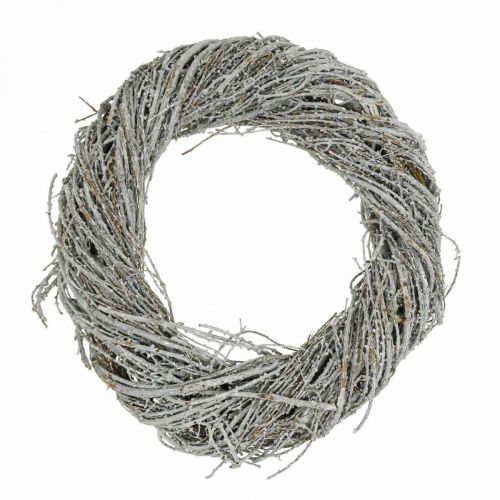 Floristik24 Couronne de pin couronne naturelle branches de pin couronne décorative blanche Ø30cm