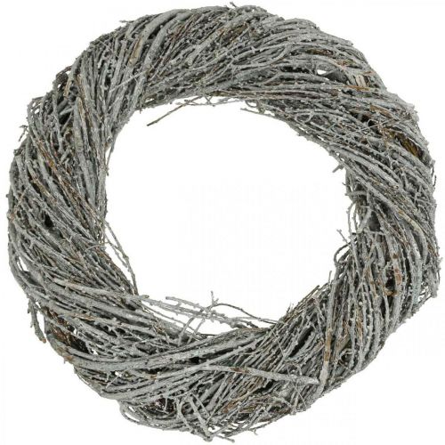 Floristik24 Couronne de pin couronne naturelle branches de pin couronne décorative blanche Ø40cm