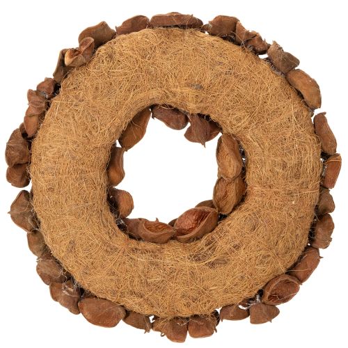 Couronne décorative en lotus séché 35 cm, marron | Floristik24.fr