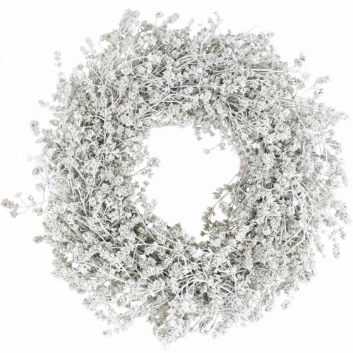 Article Couronne de Noël lin blanc couronne de fleurs séchées Ø34cm