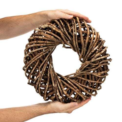 Couronne en rotin rond en branches naturelles 35 cm | Floristik24.fr