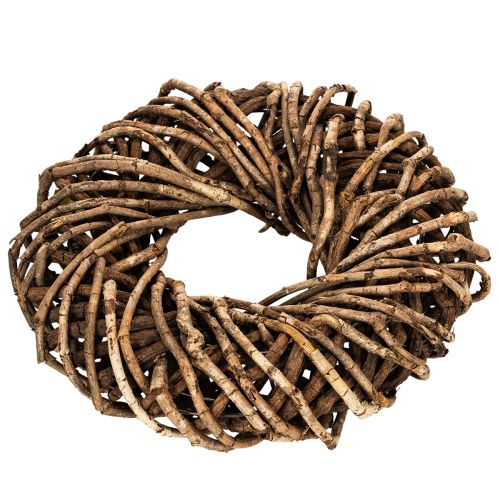 Couronne en rotin rond en branches naturelles 35 cm | Floristik24.fr
