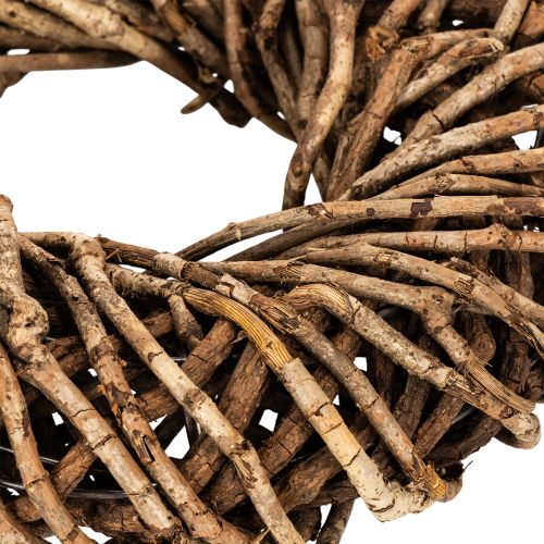 Couronne en rotin rond en branches naturelles 35 cm | Floristik24.fr