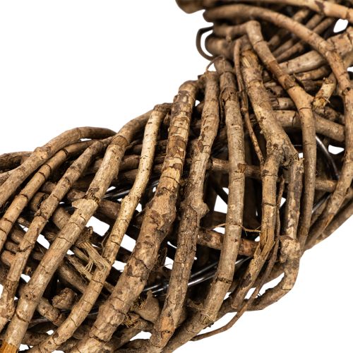 Couronne décorative en branches naturelles, couronne en rotin, ronde, grande, 45 cm. | Floristik24.fr