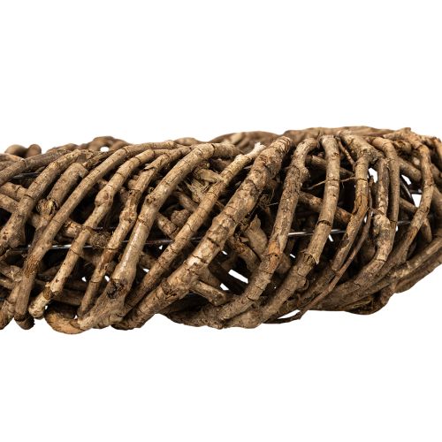 Couronne décorative en branches naturelles, couronne en rotin, ronde, grande, 45 cm. | Floristik24.fr