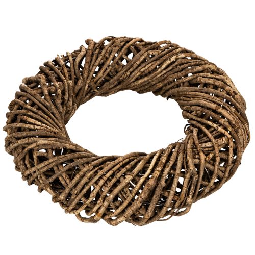 Couronne décorative en branches naturelles, couronne en rotin, ronde, grande, 45 cm. | Floristik24.fr
