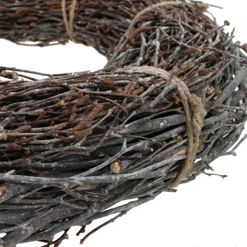 Floristik24 Guirlande de broussailles Ø49cm blanc lavé