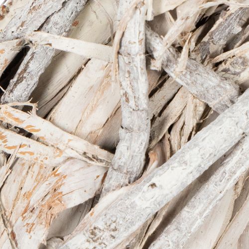 Couronne décorative ronde en bois blanchi 50 cm pour DIY et décoration | Floristik24.fr