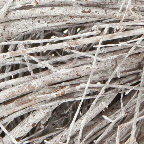 Article Couronne décorative en orme blanc, naturelle blanchie à la chaux, Ø 25 cm